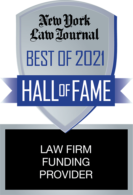 New york Law Journal Best of 2021 Hall of Fame Law Firm Funding Provider
